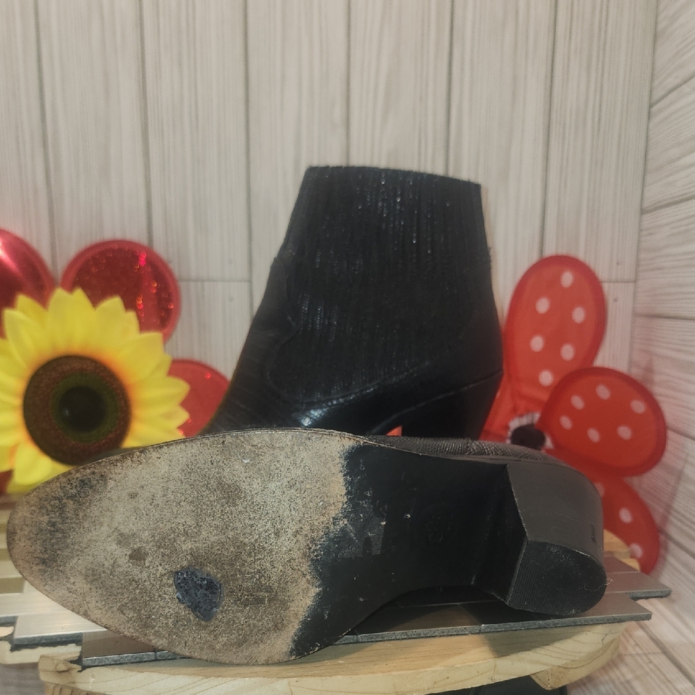Ash Black Textured Ankle Booties - Picture 6 of 8